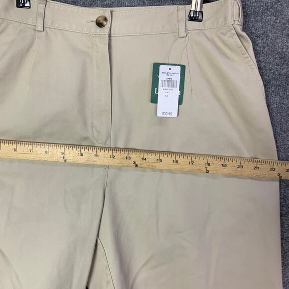 NEW LL Bean Chino Shorts 9" Original Fit Women's SZ 14 Khaki Wrinkle free - Picture 6 of 12
